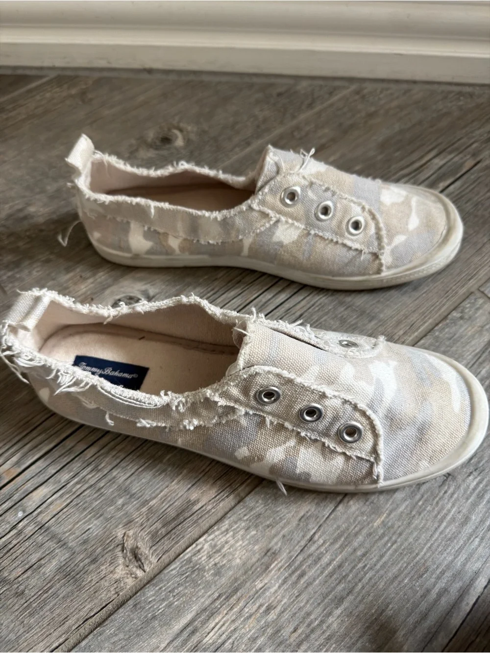 Tommy Bahama Gigi Natural Camo Slip-On Canvas Sneakers